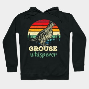 Retro Ruffed Grouse Whisperer Bird Hunting Birding Gift Hoodie